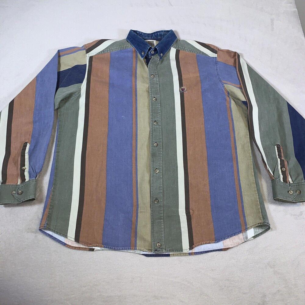 Vintage Rough Stock‎ Panhandle Slim Shirt Mens ML 17 35/36 Western Button Down